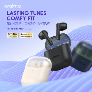 Oraimo FreePods Neo ENC Wireless Earbuds OTW-330S Bluetooth TWS Earphone with APP Control,50h Play Time, Anifast Fast Charging,in-Ear Earbuds with Sound 360 Spatial Audio Speed Black