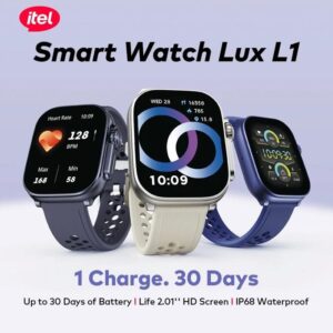 itel ISW-L1 Lux 2.01" HD+ Water Proof 30+ Days Battery Smart Watch