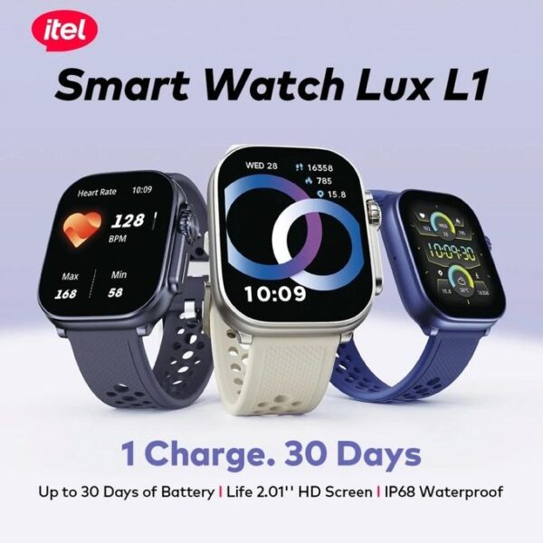 itel ISW-L1 Lux 2.01" HD+ Water Proof 30+ Days Battery Smart Watch