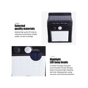 Outdoor PIR Smart Solar Power Waterproof IP65 Motion Sensor LED Solar Garden Wall Light