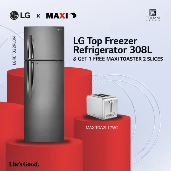 LG Top Freezer Refrigerator 308L (GL-C322RLBN)