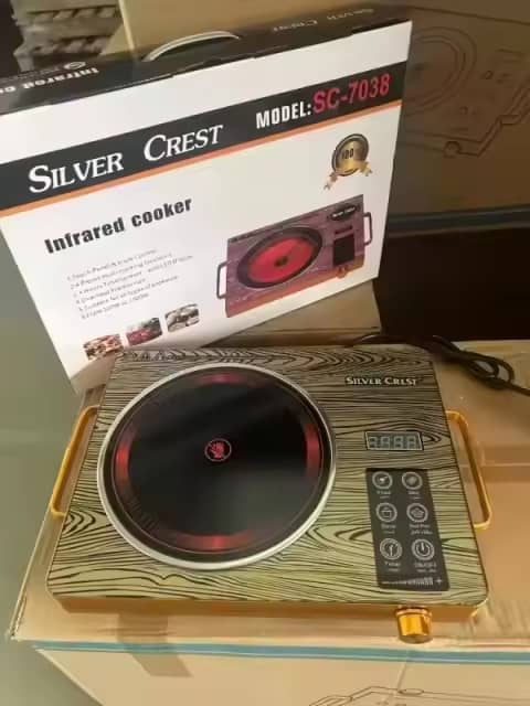 SILVER CREST Automatic Digital Infrared Cooker Stove Hot Plate Portable Single Burner, Brown