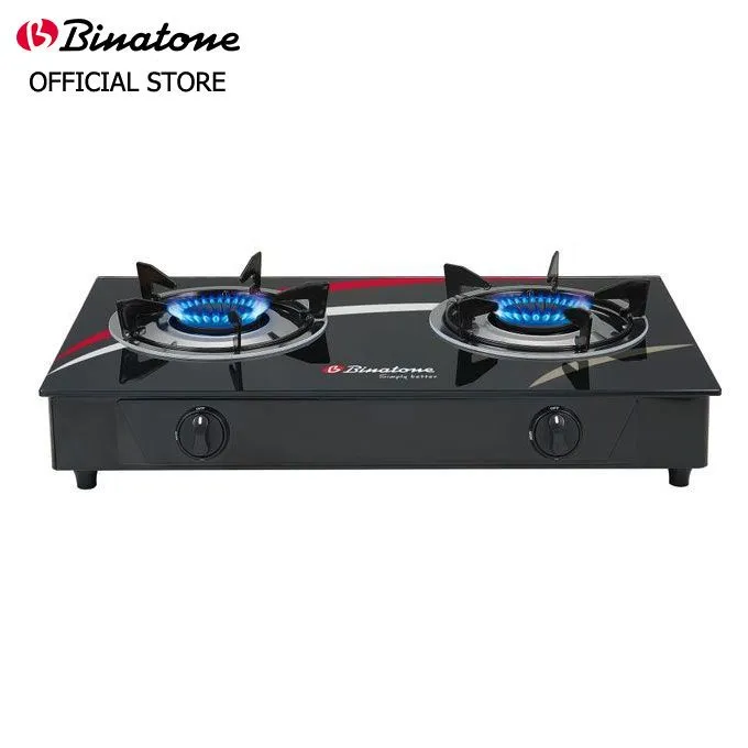 Binatone Table Top Glass Finish Gas Cooker (GGC-0002) + 2 Years Warranty