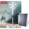16 Inch solar rechargeable fan with 1 bulbs, remote and solar panel