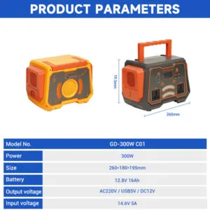 300W LiFePO4 Power Portable Solar generator with solar panel