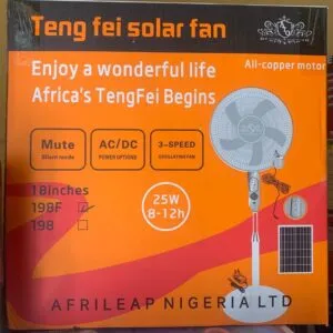 Teng Fei Teng-fei 18-inch solar rechargeable standing fan.